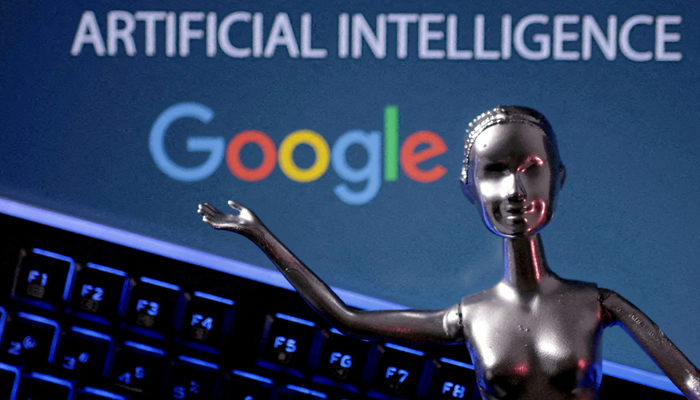Google logo and AI Artificial Intelligence words are seen in this illustration taken, May 4, 2023. — Reuters
