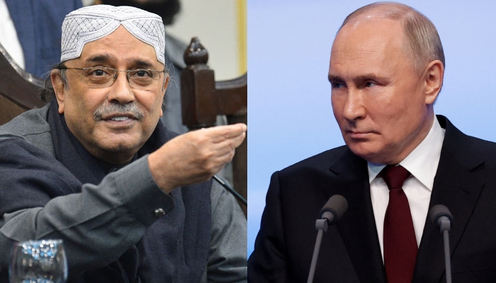 President Asif Ali Zardari and Russian President Vladimir Putin. — AFP/Reuters/Files