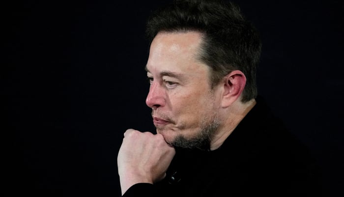 Tesla and SpaceXs CEO Elon Musk pauses during an in-conversation event with British Prime Minister Rishi Sunak in London, Britain on November 2, 2023. — Reuters