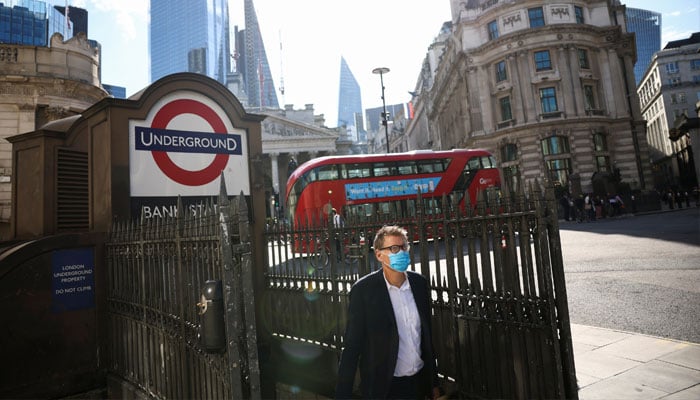 A person exits Bank underground station during morning rush hour, amid the coronavirus disease (COVID-19) pandemic in London, Britain, July 29, 2021. —Reuters
