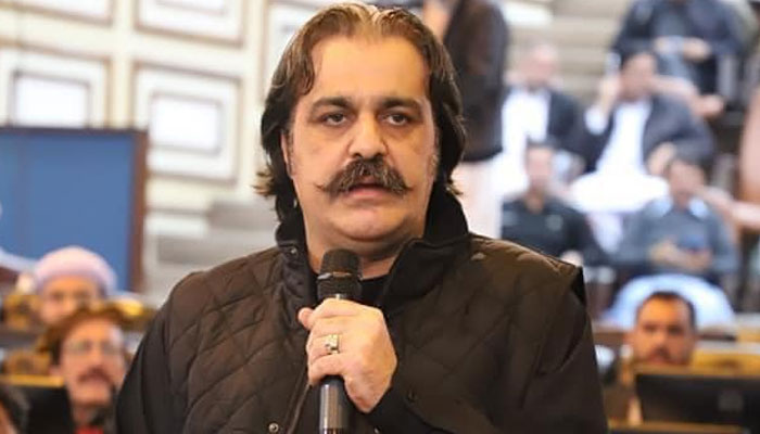 Chief Minister of Khyber Pakhtunkhwa Ali Amin Gandapur addresses the KP Assembly on March 2, 2024. — Facebook/Ali Amin Khan Gandapur