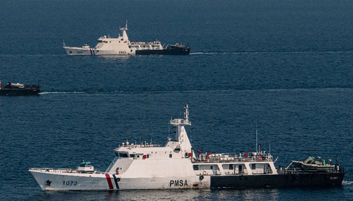 The picture shows a Pakistan Maritime Security Agency (PMSA) ship. — X/@PMSAHQ