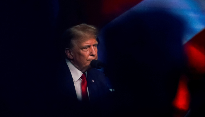Former president Donald Trump looks on during the 2024 National Religious Broadcasters Association International Christian Media Convention, in Nashville, Tennessee on February 22, 2024. — Reuters
