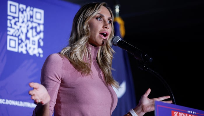 Lara Trump holds a Team Trump event on behalf of her father-in-law, Republican presidential candidate and former president Donald Trump in Beaufort, South Carolina on February 21, 2024. — Reuters