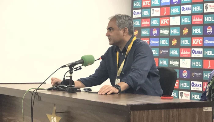 PCB Chairman Mohsin Naqvi speaks during a press conference. — PCB/File