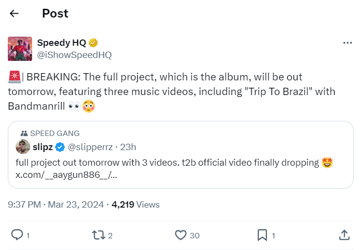 IShowSpeed announces debut music album