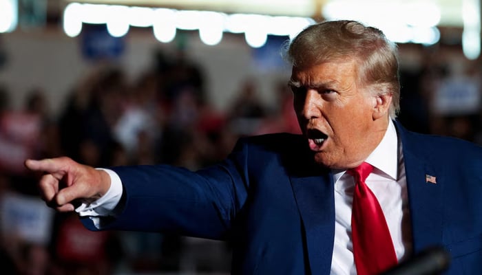 Former president and Republican presidential candidate Donald Trump speaks during a campaign rally in Erie, Pennsylvania, on July 29, 2023. — Reuters