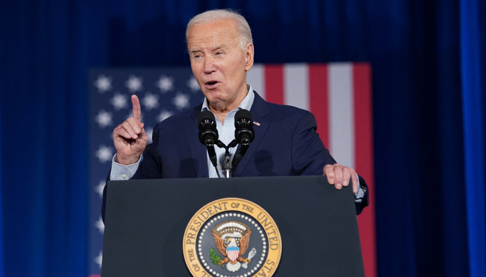 US President Joe Biden delivers remarks on lowering costs for American families, in Las Vegas, Nevada, on March 19, 2024. Joe Biden takes a cheeky dig at Donald Trump upon his achievement. — Reuters