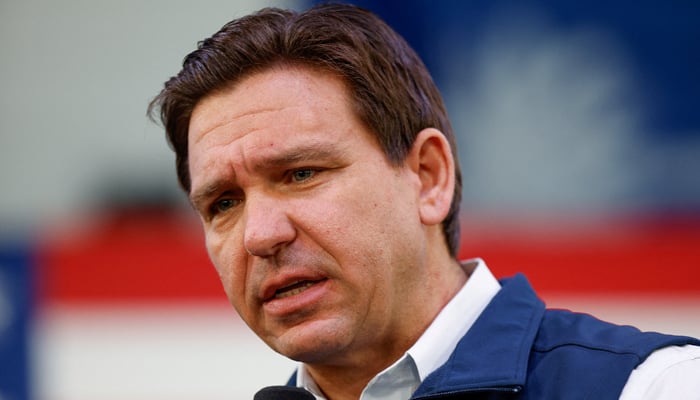 Former Republican presidential candidate and Florida Governor Ron DeSantis speaks in Myrtle Beach, South Carolina, on January 20, 2024. Ron DeSantis signs bill barring children from using social media. — Reuters