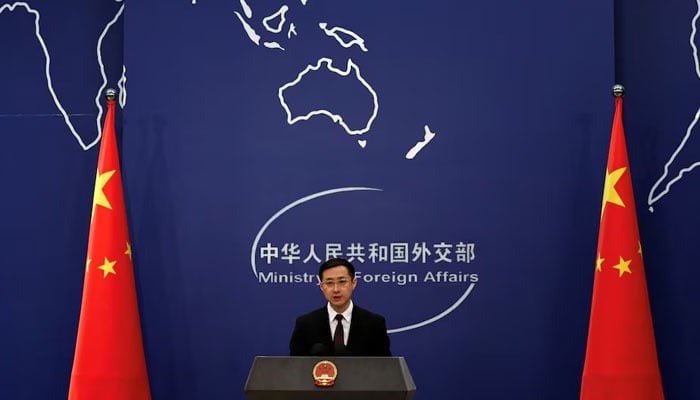 Chinese Foreign Ministry spokesperson Lin Jian speaks during a press conference in Beijing, China March 20, 2024. — Reuters