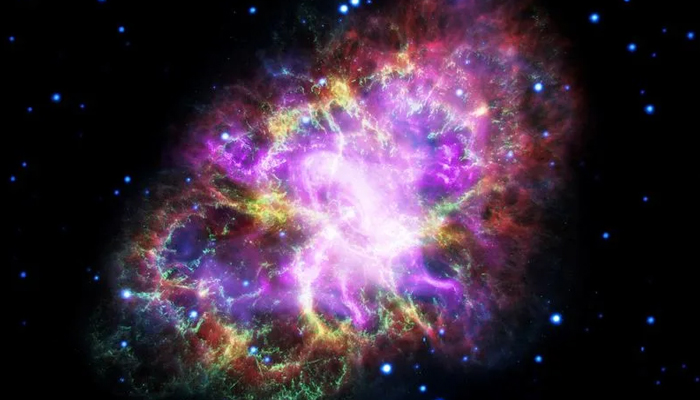 This composite image of the Crab Nebula, a supernova remnant, was assembled by combining data from five telescopes spanning nearly the entire breadth of the electromagnetic spectrum. — Reuters/File