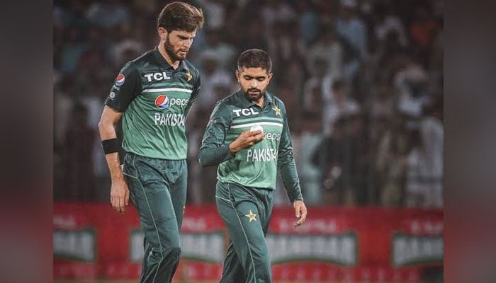 Pakistans white-ball captain Shaheen Shah Afridi (left) and batter Babar Azam. — X/@iShaheenAfridi