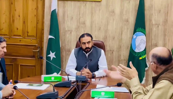 Minister for Law, Parliamentary Affairs and Human Rights, Aftab Alam Afridi chairs a meeting on March 15, 2024. — Facebook/Law, Parliamentary Affairs and Human Rights, Department, KP