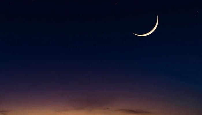 Representational image of a new crescent seen on the sky. — X/@HaramainInfo