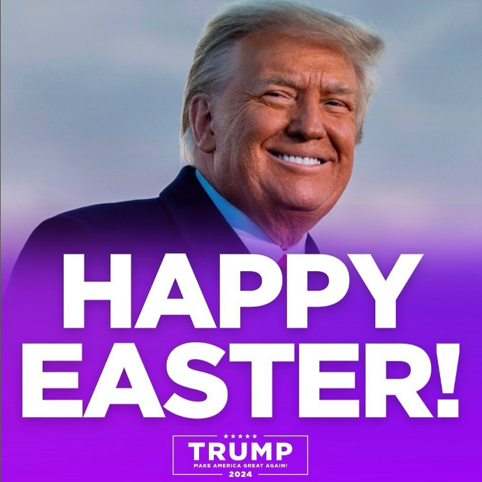 Republican forerunner and former president Donald Trump smiles in a picture as he wishes Easter to his supporters and the people of common faith on March 31, 2024. — Instagram/@realdonaldtrump