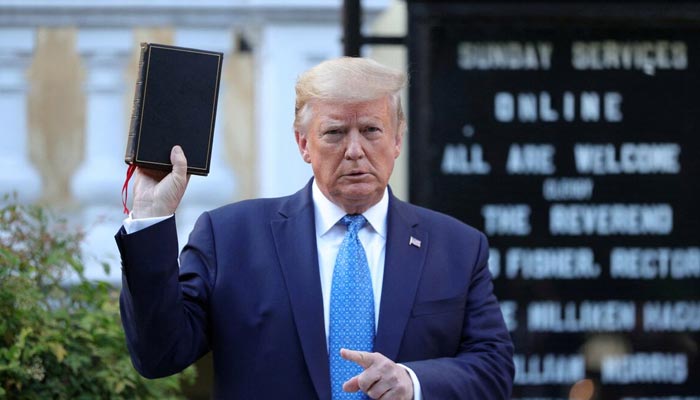 Selling Bibles is risky business for somebody like Donald Trump, says Raphael Warnock. — Reuters/File