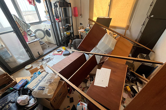 A view of a damaged apartment following an earthquake offshore, in New Taipei City, Taiwan April 3, 2024. — Reuters