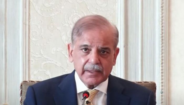 PM Shehbaz Sharif chairs the federal cabinet meeting in Islamabad on April 4, 2024. — Screengrab/YouTube/Hum News Live