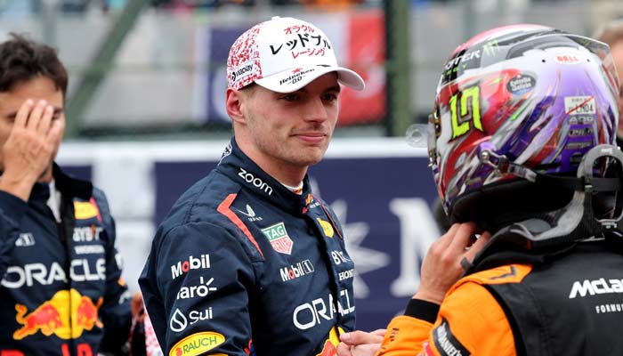 Max Verstappen beatSergio Perez and George Russell of Mercedes in Japanese Grand Prix final practice. — Reuters/File