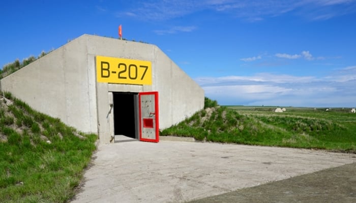 This image shows a gate of an underground bunker in the US. — Terra Vivos website