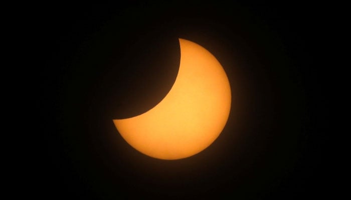 A combination of pictures shows the beginning to the end (top to bottom) of a total solar eclipse seen from Mazatlan, Mexico April 8, 2024. REUTERS