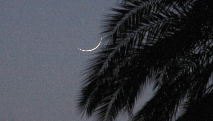 A view of Shawwal moon is captured on the first day of Eid-ul-Fitr in Peshawar on May 15, 2021. —PPI