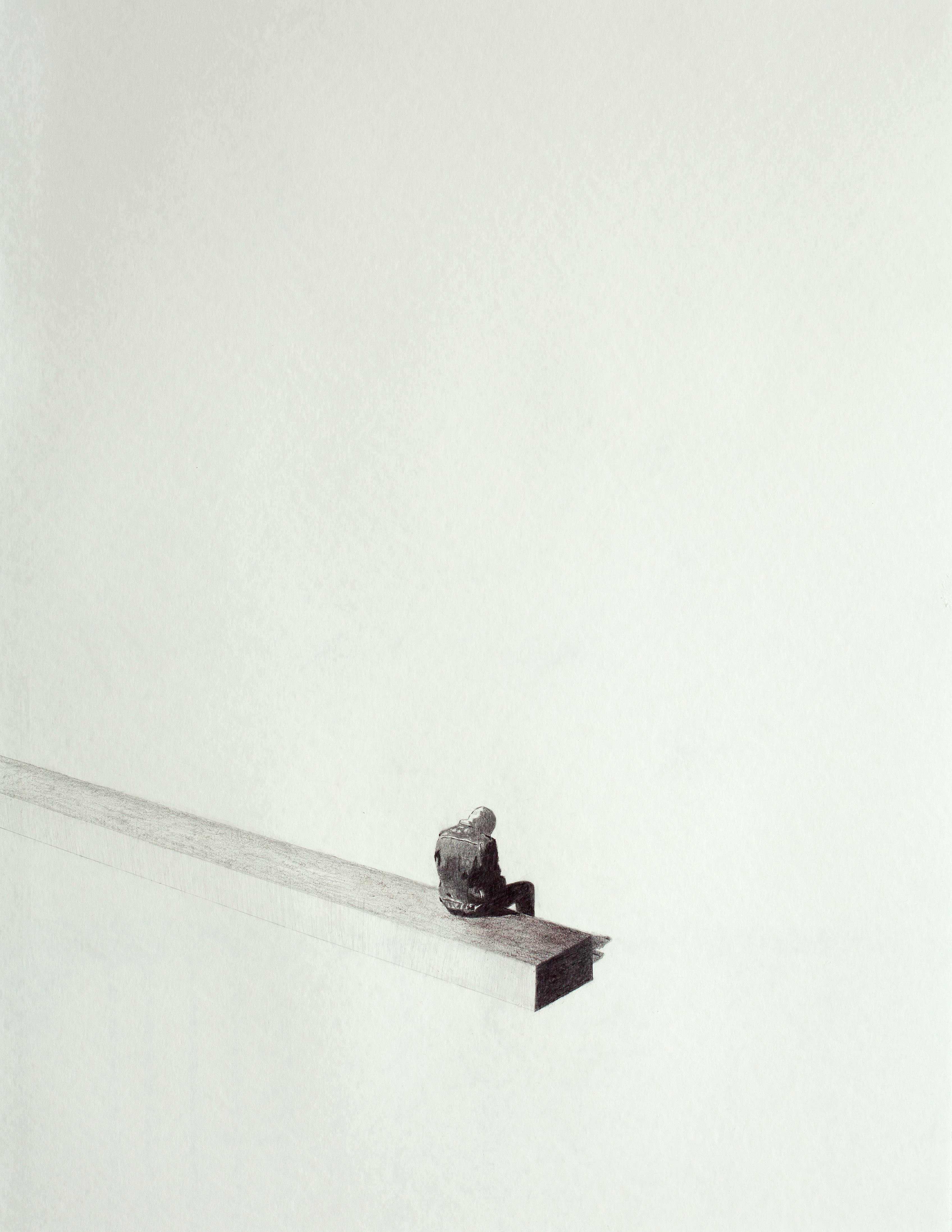 This painting by Hani Zurob is titled ‘Within Time no.1’ (May 2020) Charcoal pens on canson paper. — Provided by artist