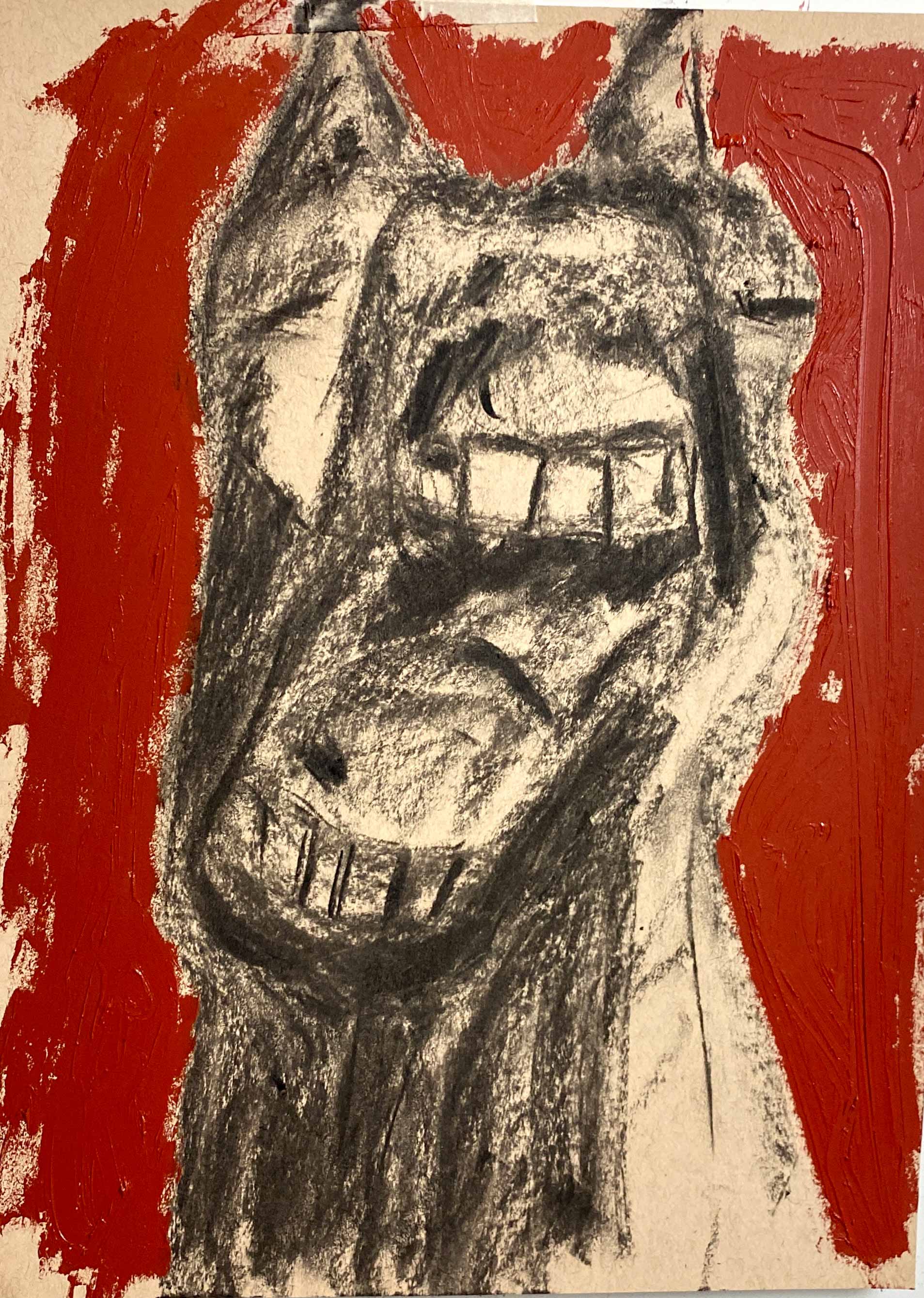 This painting by Malak Mattar is titled Screaming Horse made in 2024. — Provided by artist