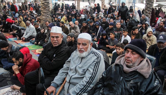 Palestinians attend Eid al-Fitr prayers in northern Gaza Strip, April 10, 2024. — Reuters