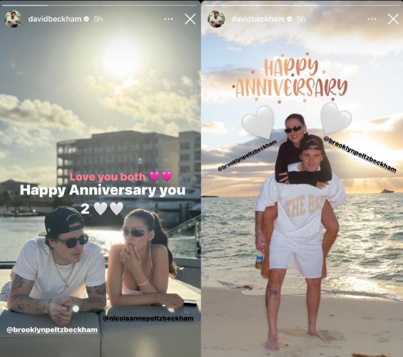 David Beckham, Victoria celebrate Nicola Peltz, Brooklyn second anniversary