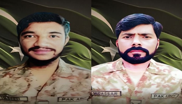 Martyred soldiers Lance Naik Haseeb Javed (left) and Lance Havildar Mudassar Mehmood. — ISPR