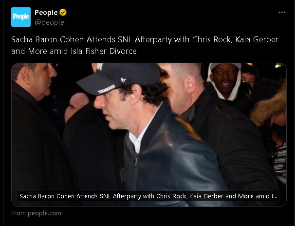Sacha Baron Cohen attends SNL afterparty amid Isla Fisher divorce