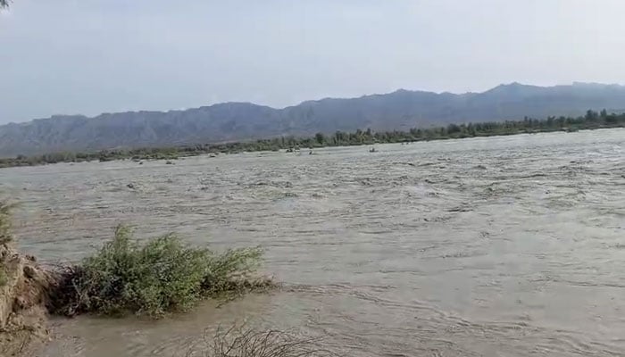 The picture shows flooding in Balochistan. — Geo.tv