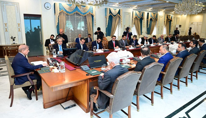 Prime Minister Shehbaz Sharif chairs a meeting regarding power sector in Islamabad on April 15, 2024. — APP