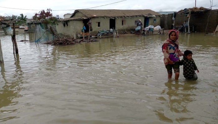 View of stagnant rain water after flash flood caused by massive rains in Gwadar on April 18, 2024. —PPI