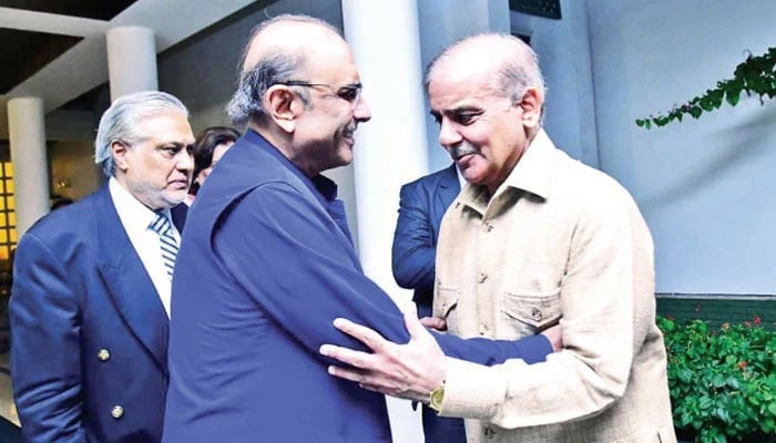 President Asif Ali Zardari and PM Shebaz Sharif. — Twitter/MediaCellPPP/File