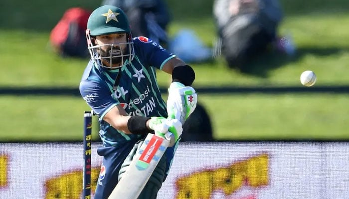 Pakistans wicket-keeper batsman Mohammad Rizwan plays a shot during a match. — AFP/File