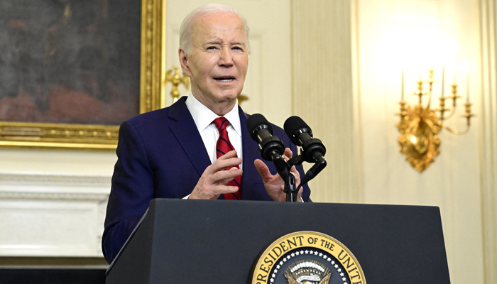 US President Joe Biden makes remarks after signing the $95 billion National Security Package in the State Dining Room of the White House in Washington, DC on Wednesday, April 24, 2024. — Reuters