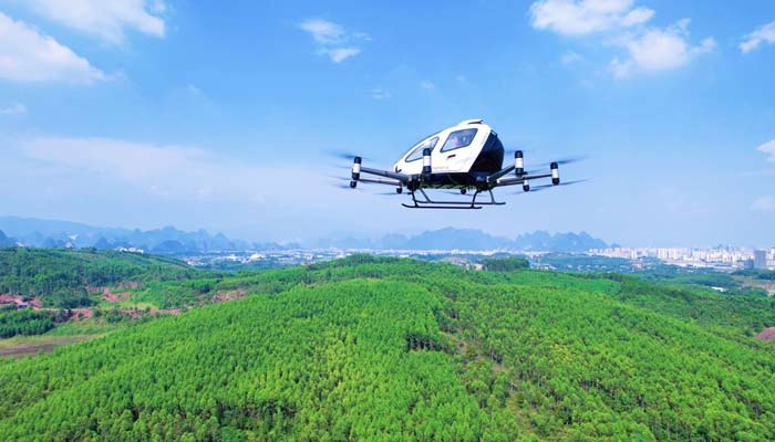 China debuts flying taxis with EHangs EH216-S. — EHang