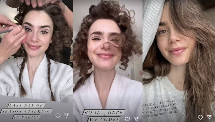 Lily Collins gets ready to shoot Emily in Paris season four in Rome