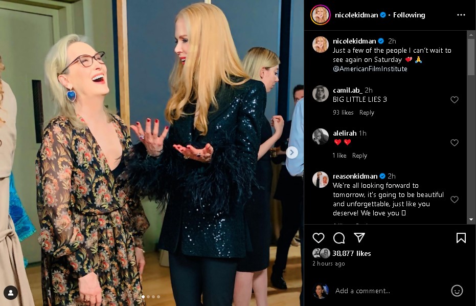 Nicole Kidman teases reunion with Hollywood icons ahead of AFI awards