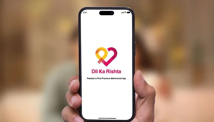 This picture released on October 4, 2023, shows the logo of matrimonial mobile app Dil Ka Rishta on a phone screen. — Facebook/Dil Ka Rishta