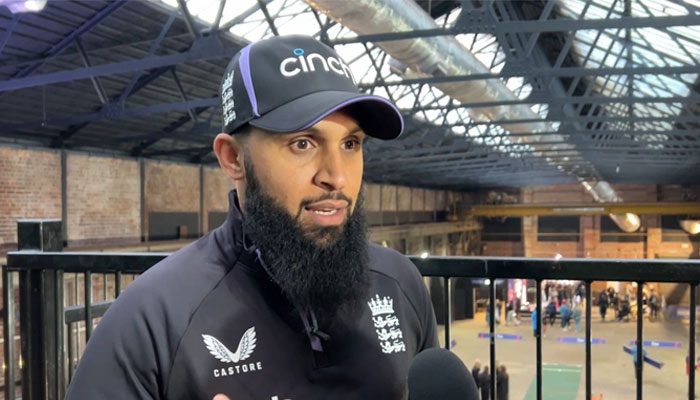 England’s star player Adil Rashid speaks to Geo News in this undated image. — Authors