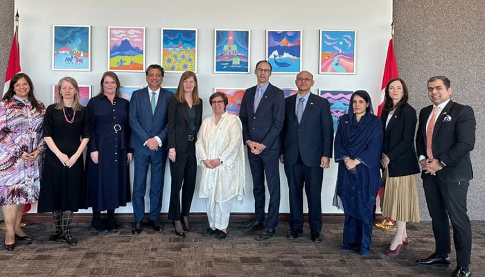 Participants of 5th Round of Pakistan-Canada Bilateral Political Consultations pose for a group photo. — Pakistan High Commission Canada