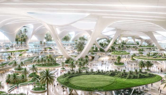 دبئی المکتوم انٹرنیشنل ایئرپورٹ پر 400 ہوائی جہاز کے دروازے ہوں گے۔  — X/@HHShkMohd