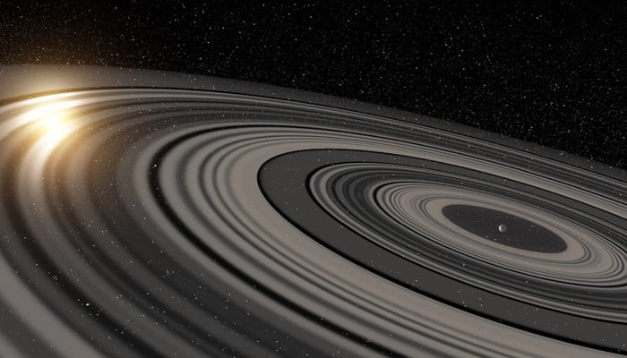 What do we know about exoplanet with massive ring system?