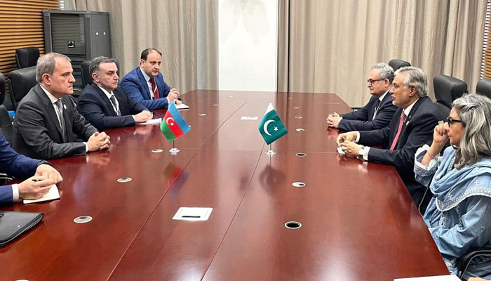 FM Ishaq Dar discusses bilateral trade with Turkish, Azeri counterparts