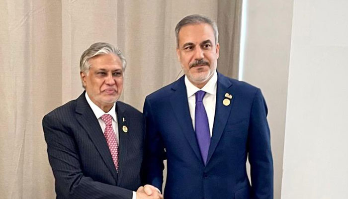 OIC moot: FM Ishaq Dar discusses bilateral trade with Turkish, Azeri counterparts