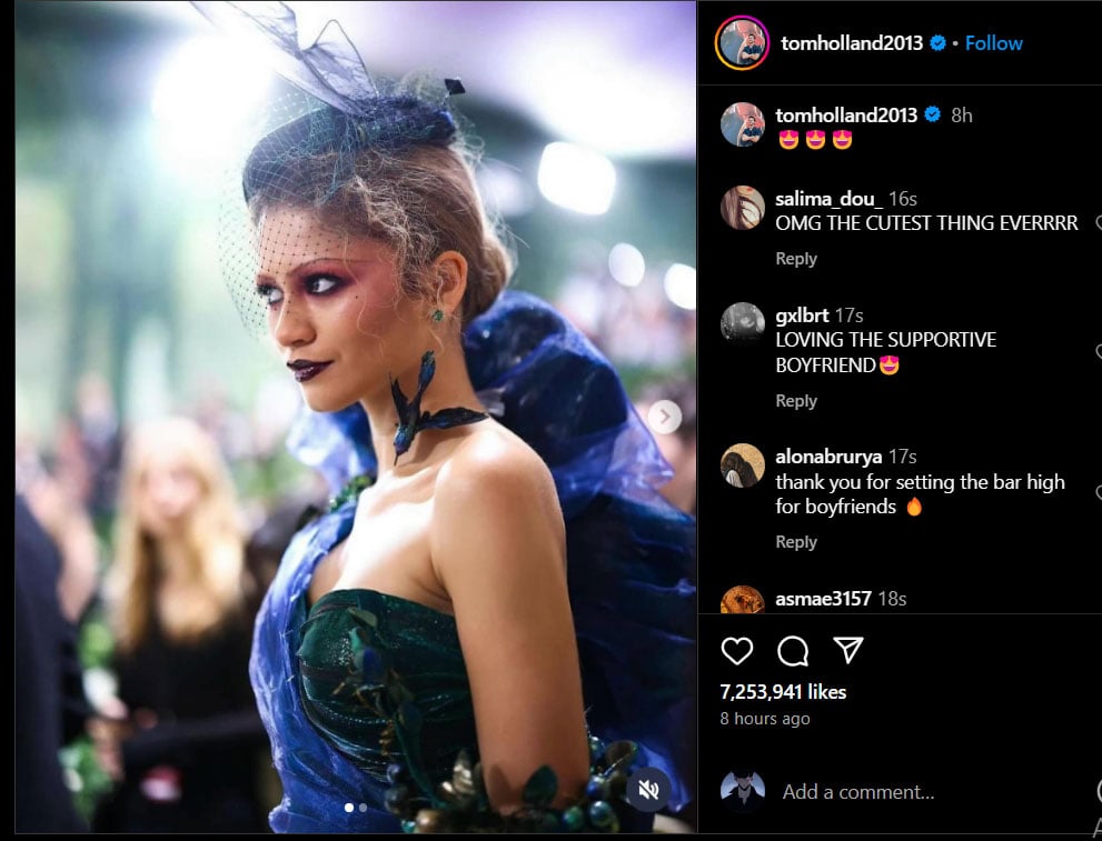 Tom Holland uses no words to describe Zendaya Met Gala look