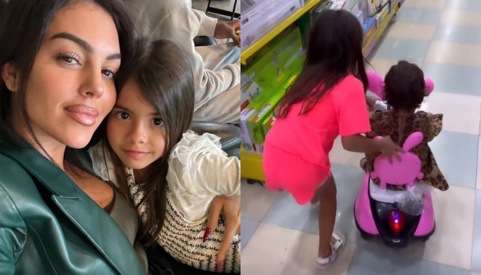 VIDEO: Cristiano Ronaldos girlfriend takes daughters on shopping spree